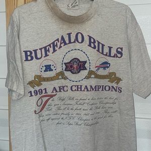 1991 Bills AFC Champions Nutmeg T-Shirt L